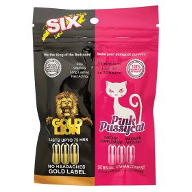 His & Hers Pink Pussycat/Gold Lion 6 Count Bag