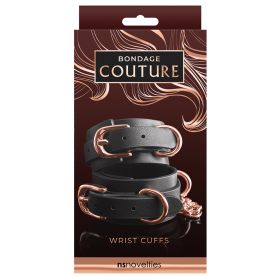 Bondage Couture Wrist Cuffs-Black