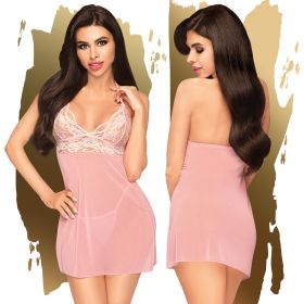 Penthouse Bedtime Story Baby Doll With Thong-PINK L/XL-Boxed