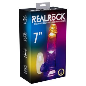 RealRock Wireless Rechargeable LED Vibrating With Balls 7"