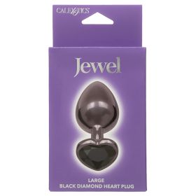 Jewel Large Black Diamond Heart Plug