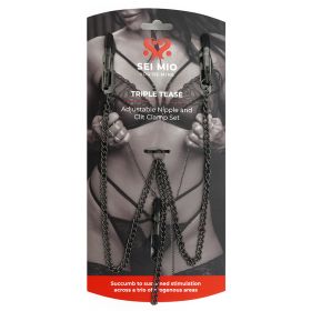 SEI MIO Triple Tease Adjustable Nipple and Clit Clamp Set