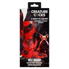 Creature Cocks Hell Hound Squirting Silicone Penis Enhancer-Red