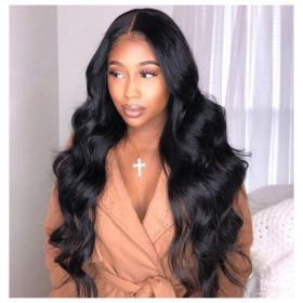 13x5 Lace Front Body Wave Middle Part Human Hair Wig Natural Color  Density (Option: 12inch)