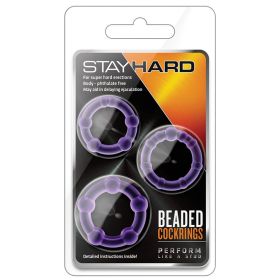 Stay Hard Beaded Cockrings 3pk (Option: Purple)