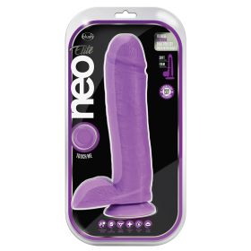 Neo Elite Silicone Dual Density Cock with Balls (Option: Neon Purple 10")