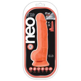 Neo Elite Silicone Dual Density Cock with Balls (Option: Neon Orange 7.5")