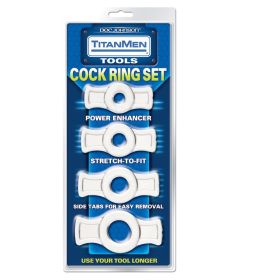 TitanMen Cock Ring Set (Option: Clear)
