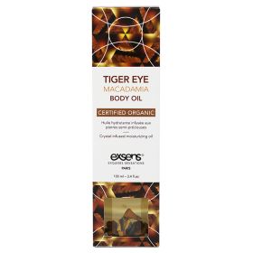 Exsens Organic Crystal Infused Body Oil (Option: Tiger Eye Macadamia 3.4oz)
