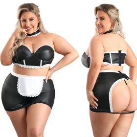 Fantasy Lingerie Play 5 Star Service Maid (Option: Black 3x/4x)