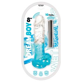 Wet Dreams Dream Boy Vibrating Jelly Dildo (Option: Clear Aqua 8")