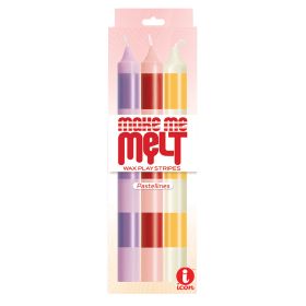 The 9's Make Me Melt Drip Candles Stripes (Option: Pastellines 3pk)