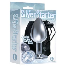 The 9's The Silver Starter Bejeweled Plug (Option: Diamond)