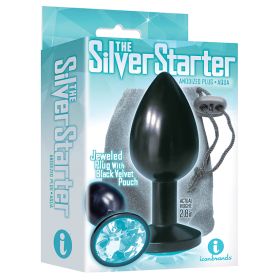 The 9's The Silver Starter Bejeweled Anodized Plug (Option: Aqua)