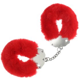 Ouch Heavy Duty Fluffy Handcuffs (Option: Red)