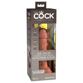 King Cock Elite Dual Density Vibe Silicone Cock (Option: Tan 6")