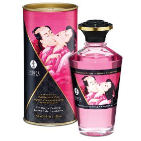 Shunga Aphrodisiac Warming Oil (Option: Raspberry Feeling 3.5oz)