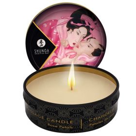 Shunga Mini Massage Candle (Option: Rose Petals 1oz)