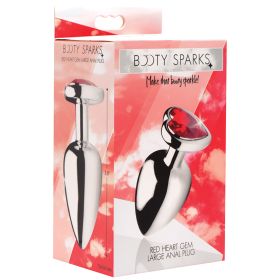 Booty Sparks Red Heart Gem Anal Plug (Option: Large)