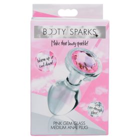 Booty Sparks Pink Gem Glass Anal Plug (Option: Medium)